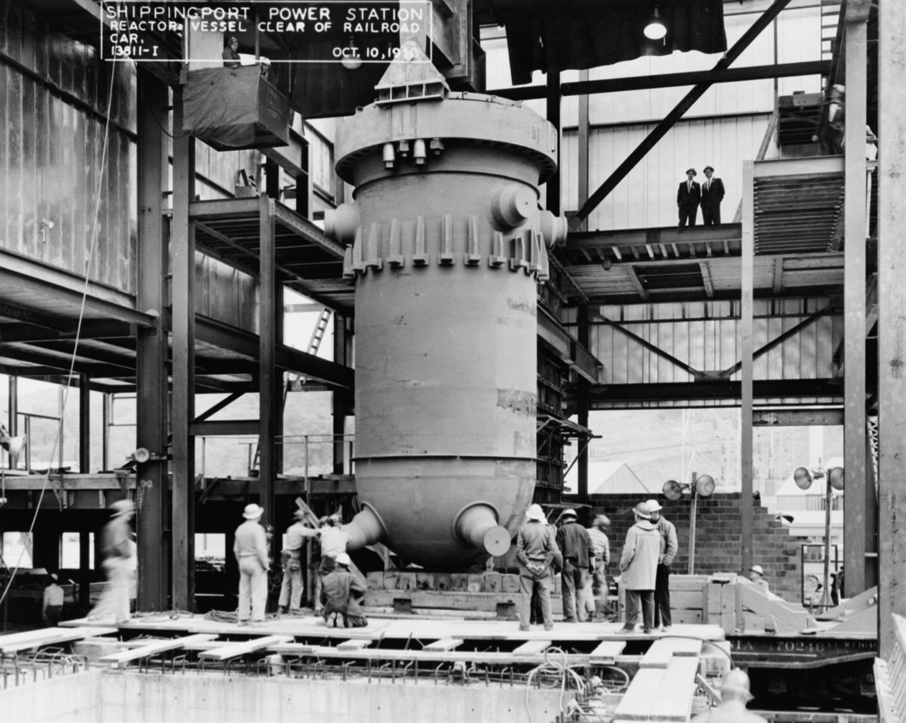 Shippingport reactor pressure vessel during construction (1956)⁸